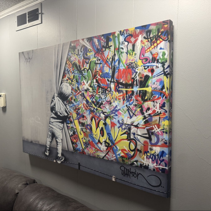 IDEA4WALL Pop Urban Street Banksy British Artist Kid Spray Paint